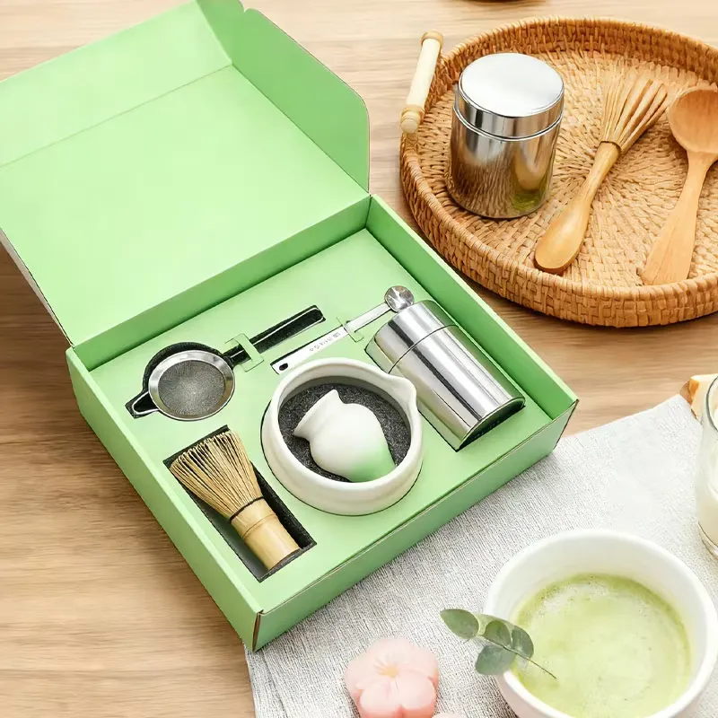 Bamboo Whisk Chasen - Set Kotak Matcha Portabel Kustom 6-Piece