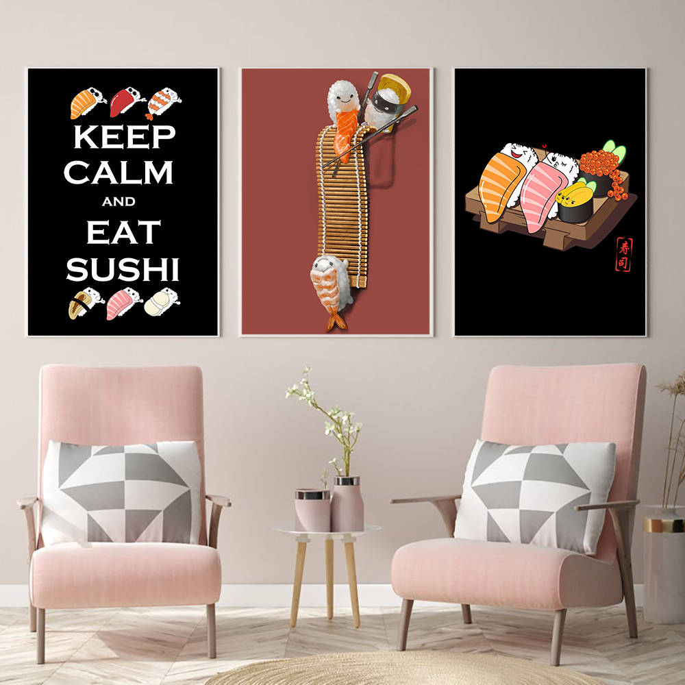 Japanese Lifestyle Food - Gaya Jepang Ramen Sushi Abstrak Kartun