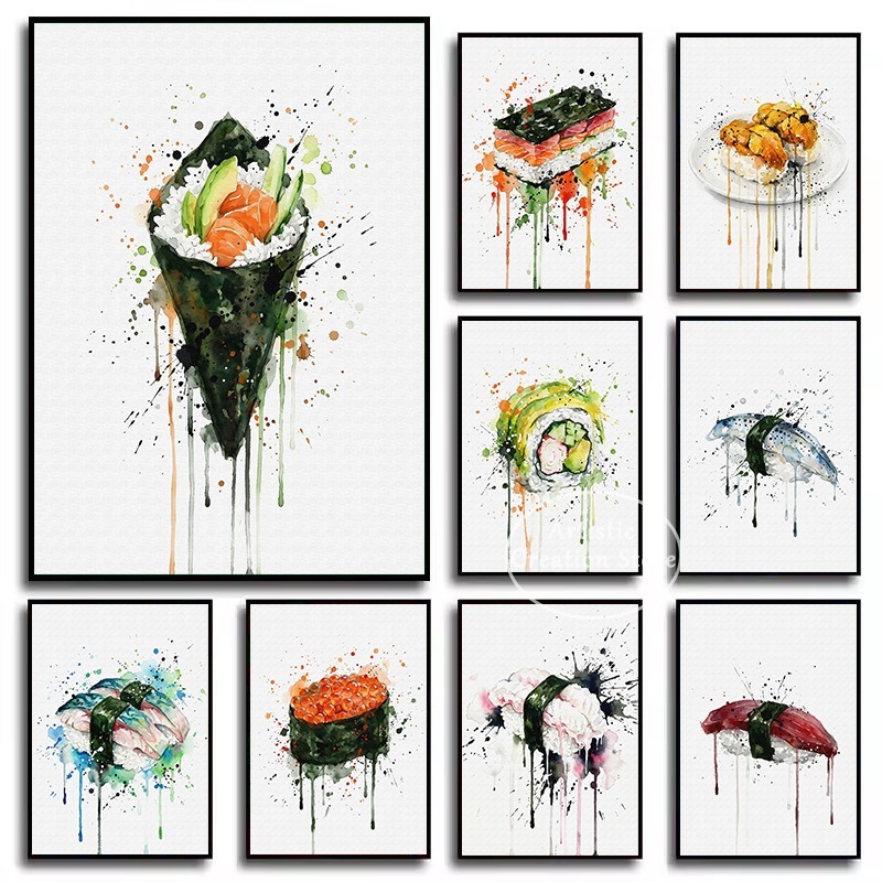Lukisan Kanvas Poster Makanan  - Japanese Lifestyle Food ulasan dan harga