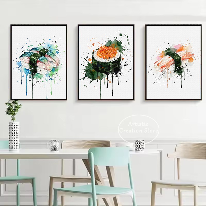 Lukisan Kanvas Poster Makanan  - Japanese Lifestyle Food ulasan dan harga