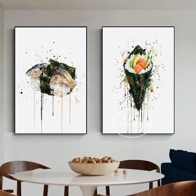 Lukisan Kanvas Poster Makanan  - Japanese Lifestyle Food ulasan dan harga